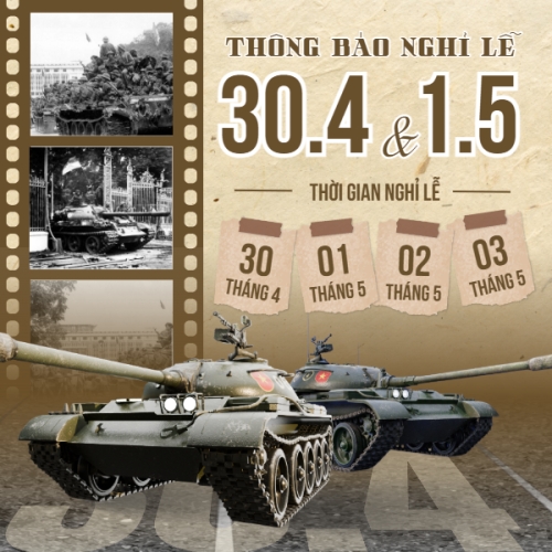 Lịch nghỉ lễ 30/4-1/5