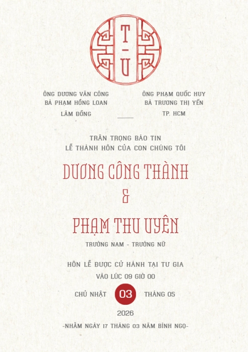 Thiệp cưới Uyên ương