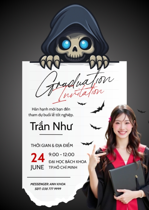 Halloween, tốt nghiệp, graduate, lễ hội ma quái, sự kiện, event, dễ thương, cute, chibi, hoạt hình, cartoon