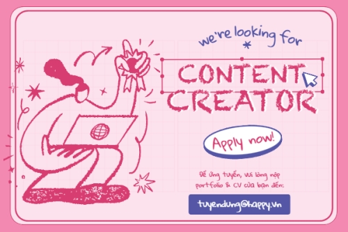 Content creator, nhà sáng tạo nội dung, tuyển dụng, văn phòng, office, dễ thương, cute, đơn giản, simple