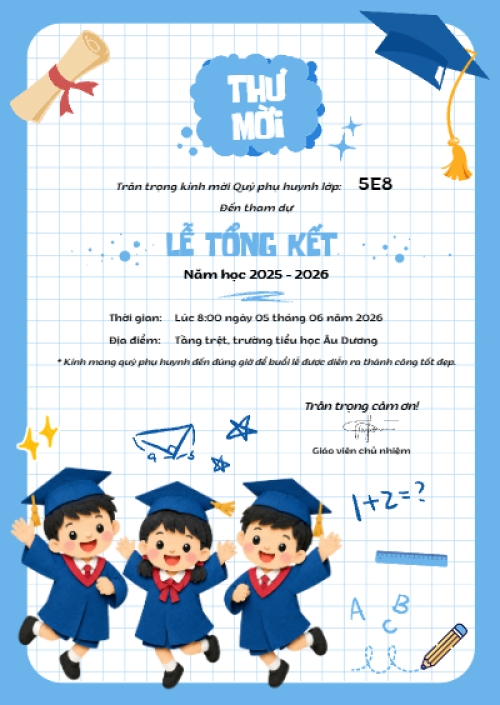 Thư mời lễ tổng kết