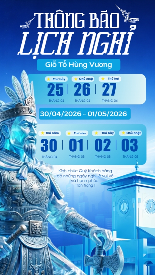 Lịch nghỉ lễ Giỗ Tổ và 30/4-1/5