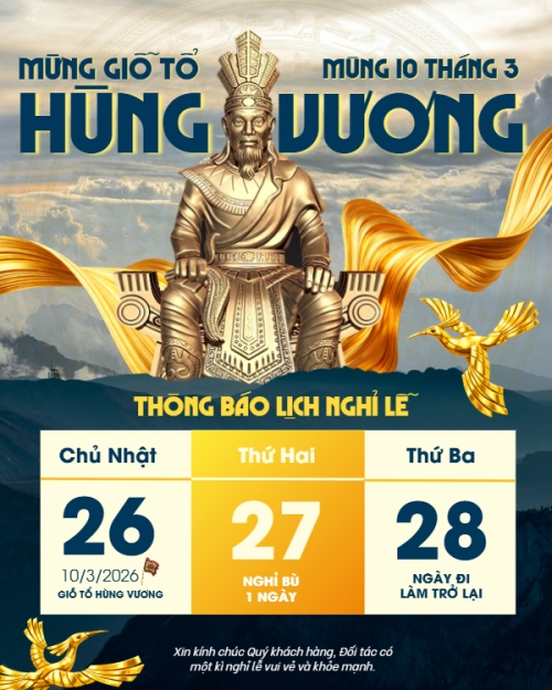 Lịch nghỉ lễ Giỗ Tổ Hùng Vương