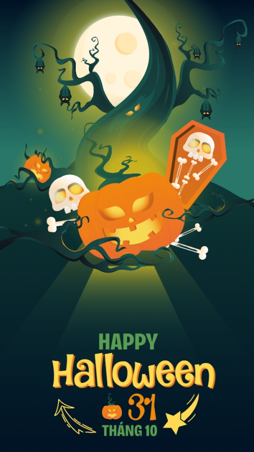 Halloween, lễ hội ma quái, sự kiện, event, dễ thương, cute, chibi, hoạt hình, cartoon