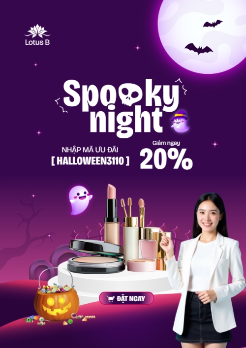 Halloween, lễ hội ma quái, thẩm mỹ, cosmetic, beauty, làm đẹp, sự kiện, event, dễ thương, cute, chibi, hoạt hình, cartoon