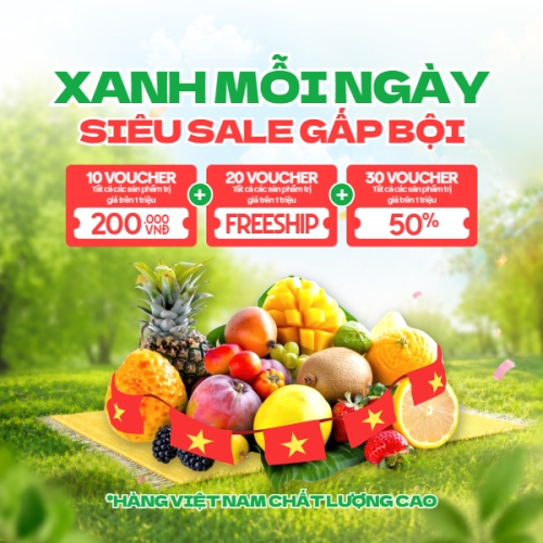 Xanh mỗi ngày siêu sale gấp bội