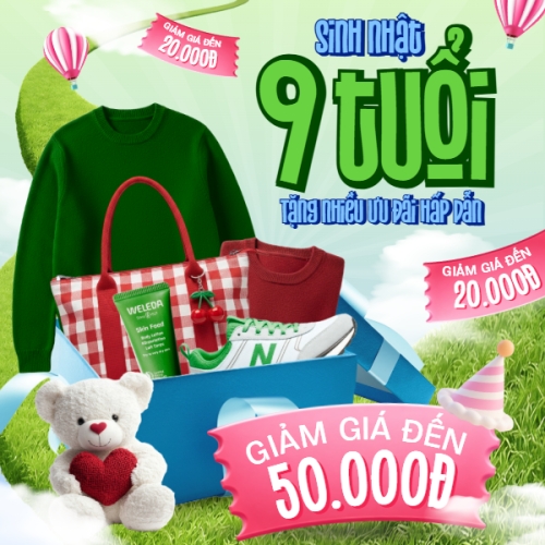 Giảm giá sinh nhật 9 tuổi