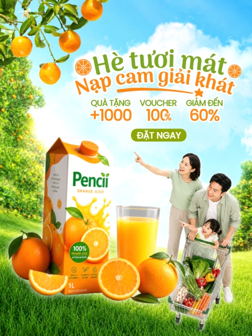 Hè tươi mát nạp cam giải khát