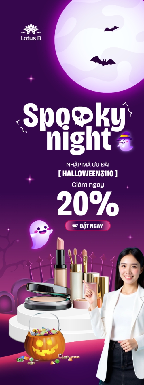 Halloween, lễ hội ma quái, thẩm mỹ, cosmetic, beauty, làm đẹp, sự kiện, event, dễ thương, cute, chibi, hoạt hình, cartoon
