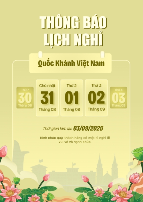 2/9, Quốc Khánh, lễ hội, thông báo, lịch nghỉ, Việt Nam, sự kiện, event, hiện đại, modern