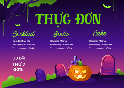 Halloween, nước uống, juice, giải khát, F&B, drink