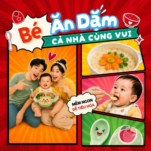 Bé ăn dặm cả nhà vui