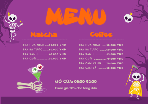 Halloween, nước uống, juice, giải khát, F&B, drink