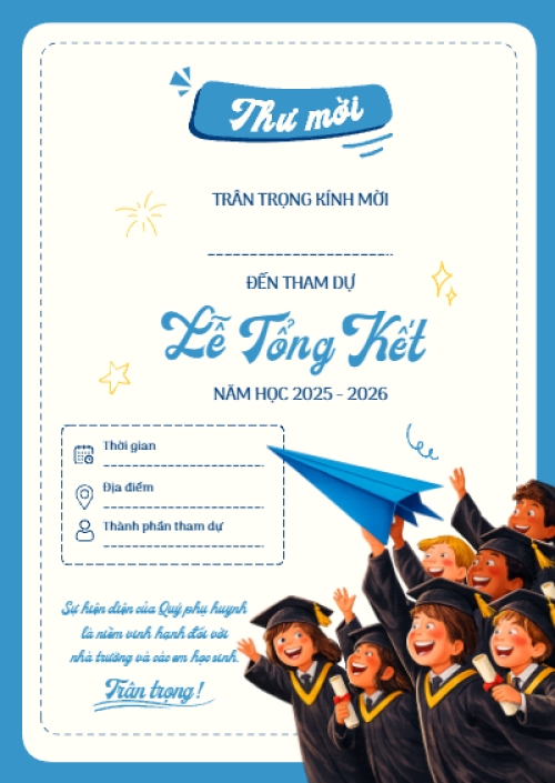 Thư mời lễ tổng kết