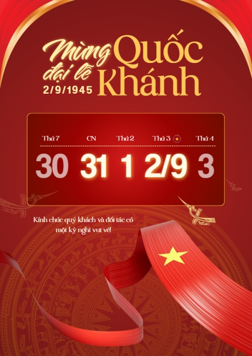 2/9, Quốc Khánh, lễ hội, thông báo, lịch nghỉ, Việt Nam, sự kiện, event, hiện đại, modern