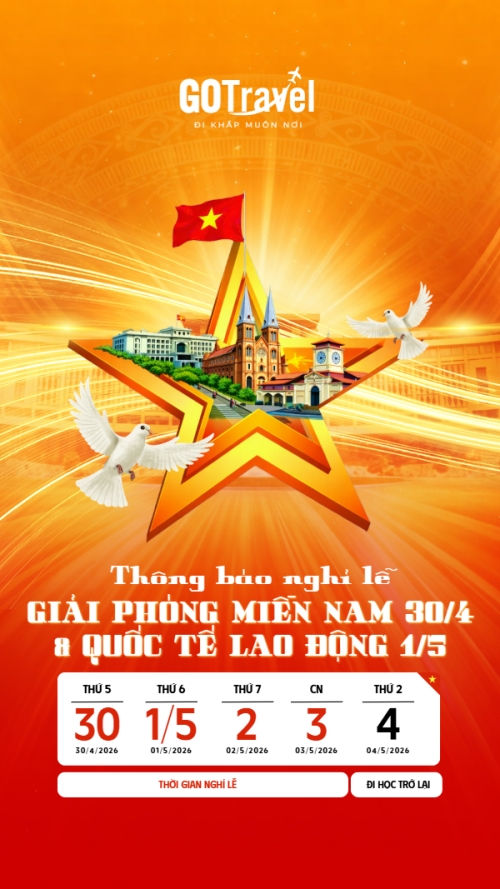 Thông báo nghỉ lễ Giải phóng miền Nam 30/4 và Quốc tế Lao động 1/5