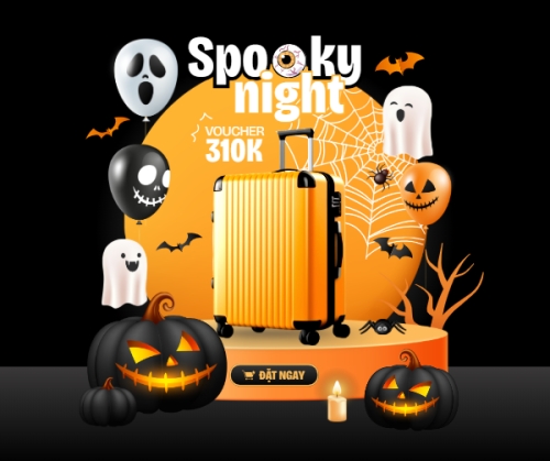 Halloween, lễ hội ma quái, vali, thời trang, fashion, sự kiện, event, dễ thương, cute, chibi, hoạt hình, cartoon