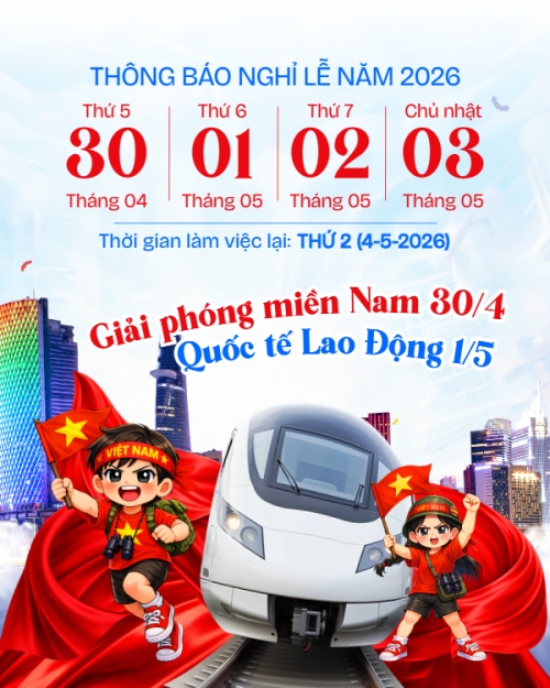 Thông báo nghỉ lễ Giải phóng miền Nam 30/4 và Quốc tế Lao động 1/5