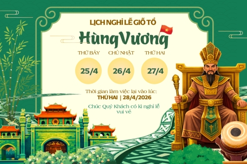 Lịch nghỉ lễ Giỗ tổ Hùng Vương