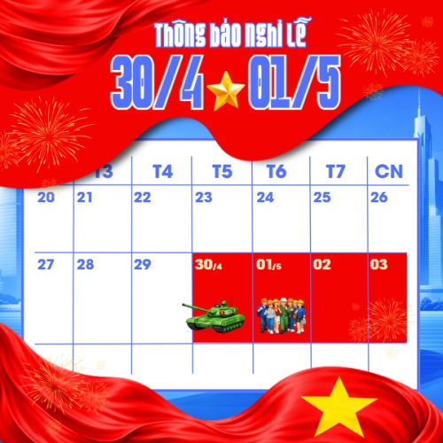 Lịch nghỉ lễ 30/4-1/5