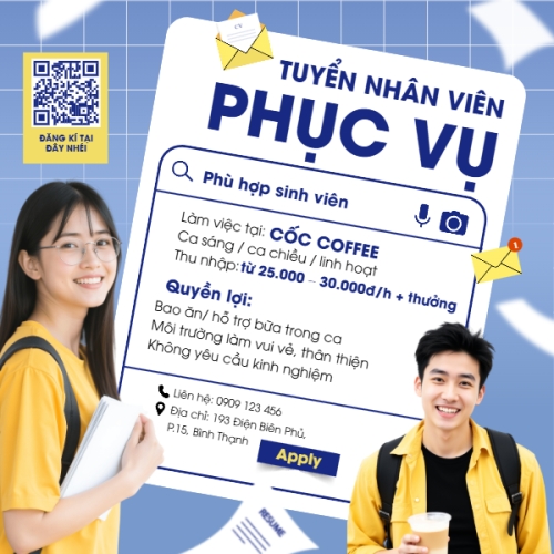 Phục vụ, tuyển dụng, nước uống, juice, giải khát, F&B, drink, hiện đại, modern