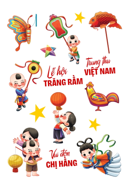 Trung thu, Tết Đoàn Viên, mid-autumn festival, sự kiện, event, dễ thương, cute, chibi, hoạt hình, cartoon