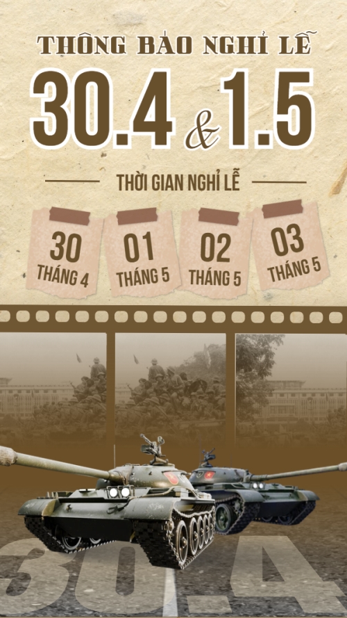 Lịch nghỉ lễ 30/4-1/5