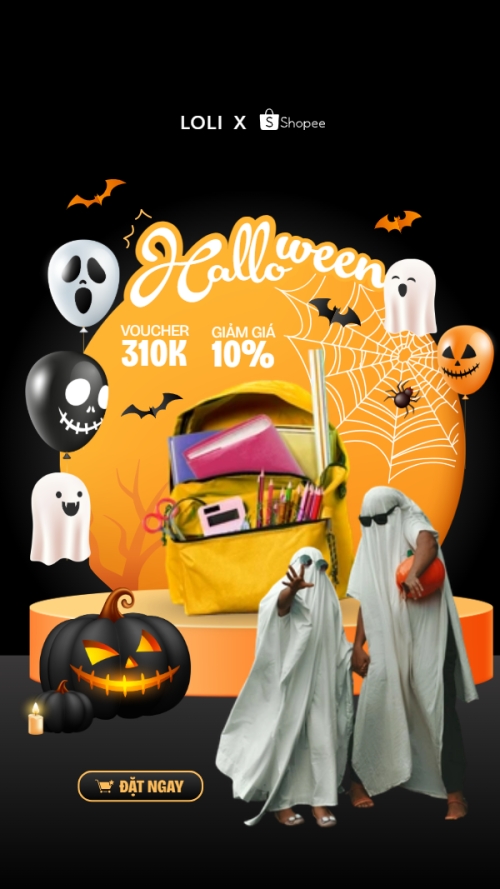 Halloween, lễ hội ma quái, balo, thời trang, fashion, sự kiện, event, dễ thương, cute, chibi, hoạt hình, cartoon