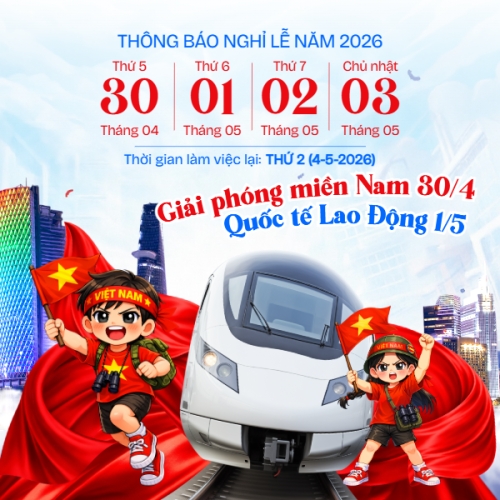 Thông báo nghỉ lễ Giải phóng miền Nam 30/4 và Quốc tế Lao động 1/5