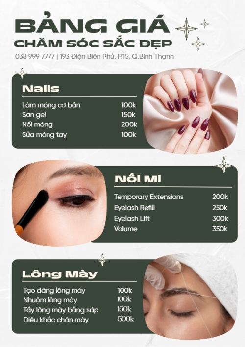 Bảng giá spa