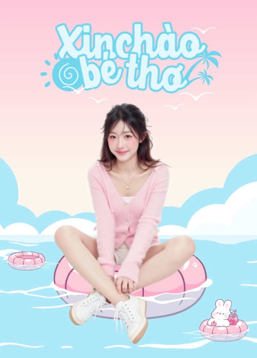 Hè, summer, biển, sea, ocean, đại dương, dễ thương, cute, chibi, hoạt hình, cartoon — 1