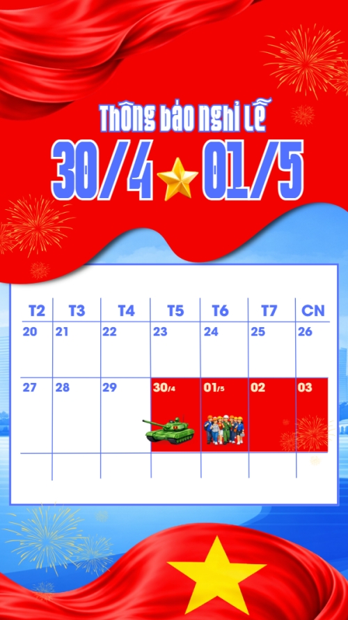 Lịch nghỉ lễ 30/4-1/5