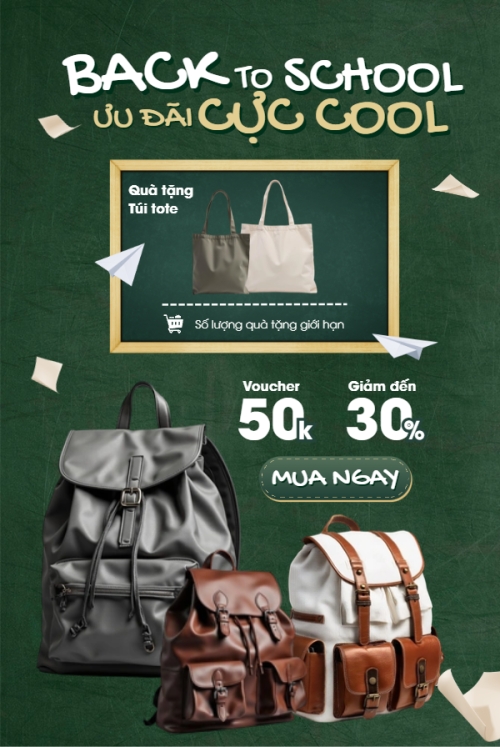 Tựu trường, đến trường, nhập học, giáo dục, education, school, trường học, túi, bag, balo, hiện đại, modern
