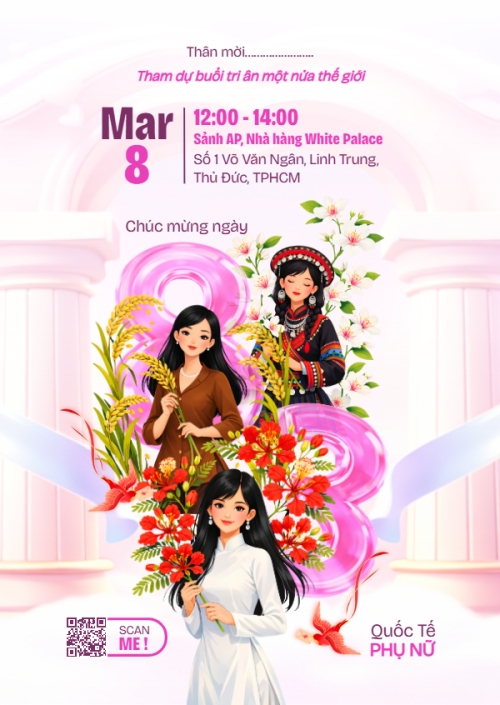 Chúc mừng ngày Quốc tế phụ nữ 8/3