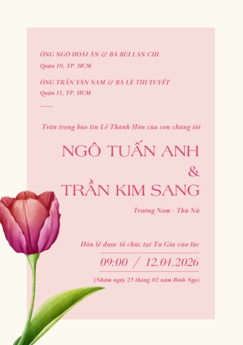 Thiệp cưới Bloom with love