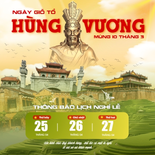Thông báo nghỉ lễ Giỗ Tổ Hùng Vương