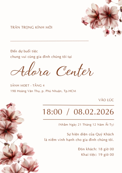 Thiệp cưới hoa màu nước — 3