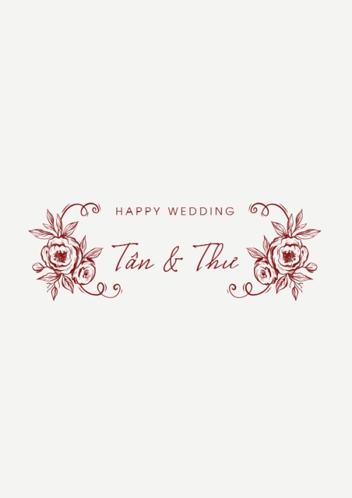 Thiệp cưới Minimalist flowers — 2