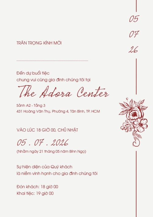 Thiệp cưới Minimalist flowers — 3