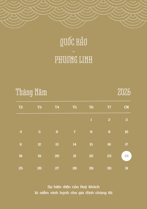 Thiệp cưới Vàng son hỷ sự — 4