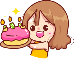 bé gái chibi, ẩm thực, food, cake, bánh