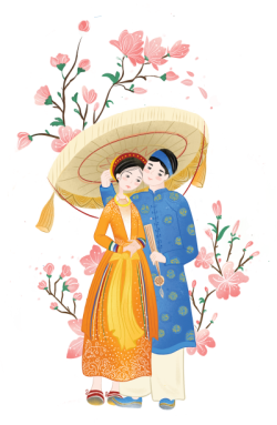 Cô dâu chú rể, groom & bride, wedding, đám cưới, chibi, hoa, flower