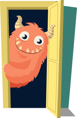 door, open door, cartoon