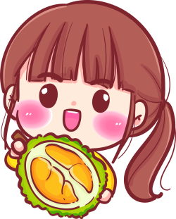 sầu riêng, fruit, trái cây, chibi, bé gái