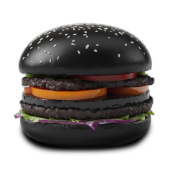 hambuger, black hambuger, đồ ăn