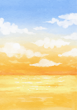 Hoàng hôn, sunset, màu nước, watercolor