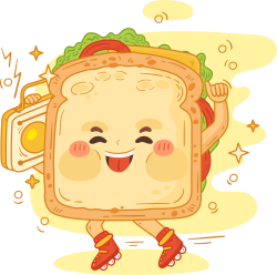 Sandwich, bánh mì kẹp, cute, dễ thương