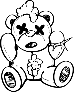 Gấu, bear, brush, line