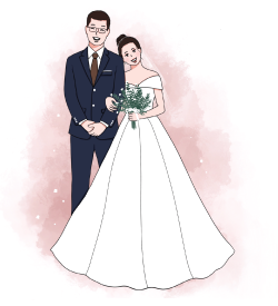 Cô dâu chú rể, groom & bride, wedding, đám cưới, chibi