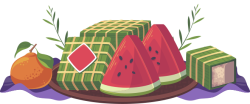 bánh tét, dư hấu, bánh chưng, watermelon
